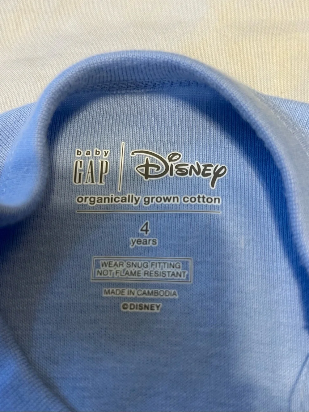 BabyGap Disney Frozen Princess Pajama 4 Year Blue Organic Cotton PJ Set Baby Gap